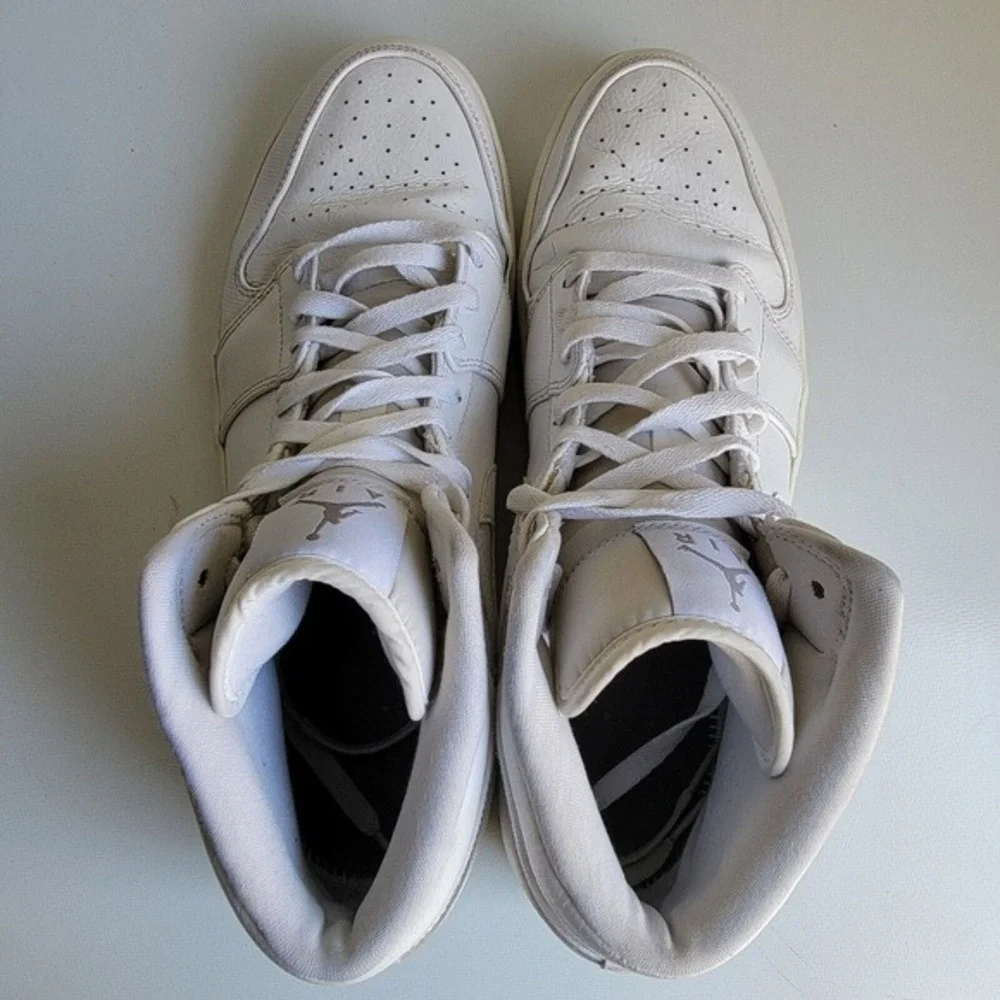 Nike Air Jordan 1 Mid 2014 White Cool Gray Shoes Sneakers 554724-120 Men Size 14